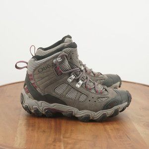 Oboz Womens Bridger Mid Vent Waterproof Hiking Boots Size 6 Gray Purple